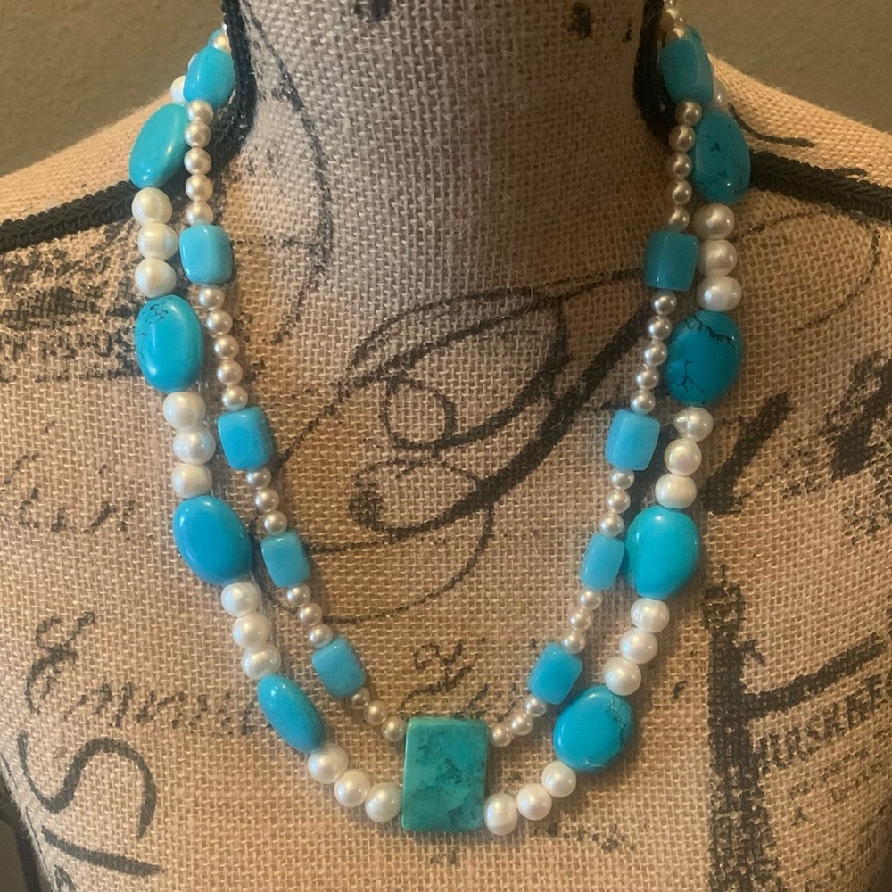 EUC Diane Sentell Turquoise Necklace